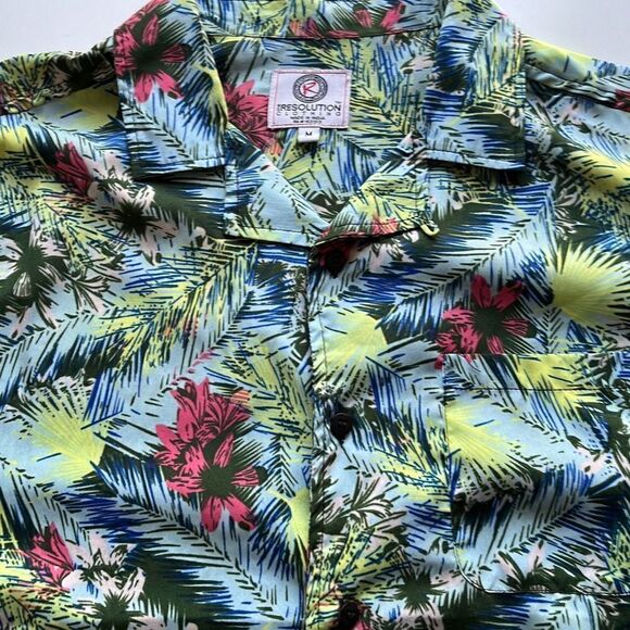 One Resolution Clothing Hawaiian Tropical Button Up Sz. M - Picture 4 of 10